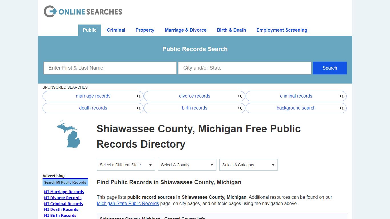 Shiawassee County, Michigan Public Records Directory